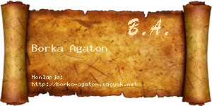 Borka Agaton névjegykártya